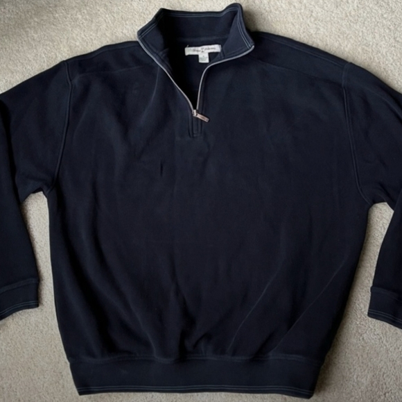 Tommy Bahama Other - Tommy Bahama Men's Medium Black Quarter Zip Sweater - 100% Cotton